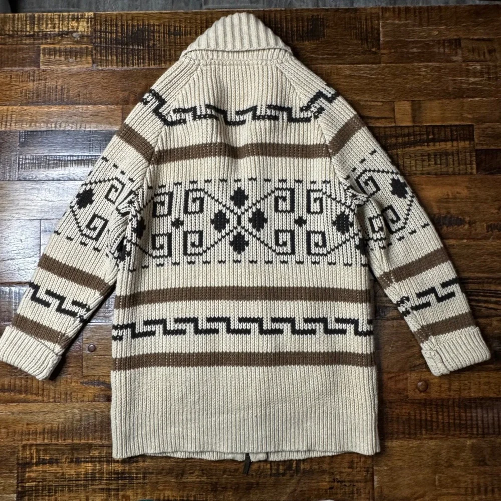 Pendleton The Westerley Big Lebowski Wool Zip Cardigan Sweater Tan Mens M